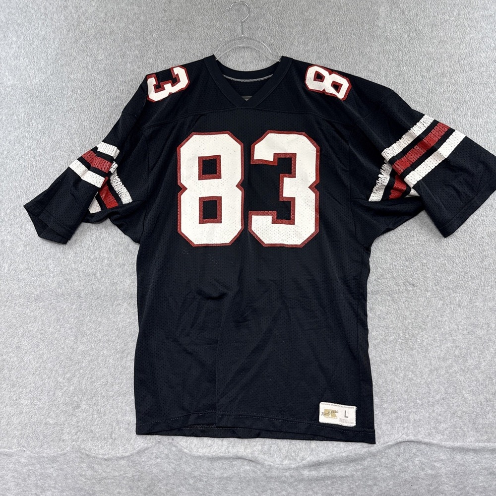 Vintage 70s Russell Athletic Gold Tag Mesh Football Jersey Black Mens L 21x31 L
